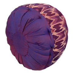 Yoga Meditation Zafu Throw Pillow Cushion Hand loomed Ikat Berry kapok fill