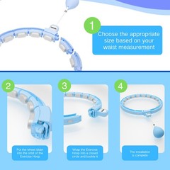 GAOKOWEI Smart Silent Weighted Exercise Infinity Hoop – Patent 30-50″, Blue
