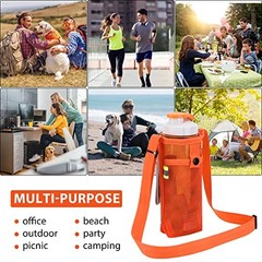 Tainehs Water Bottle Holder Carrier with Adjustable Shoulder Strap – Black/Pink