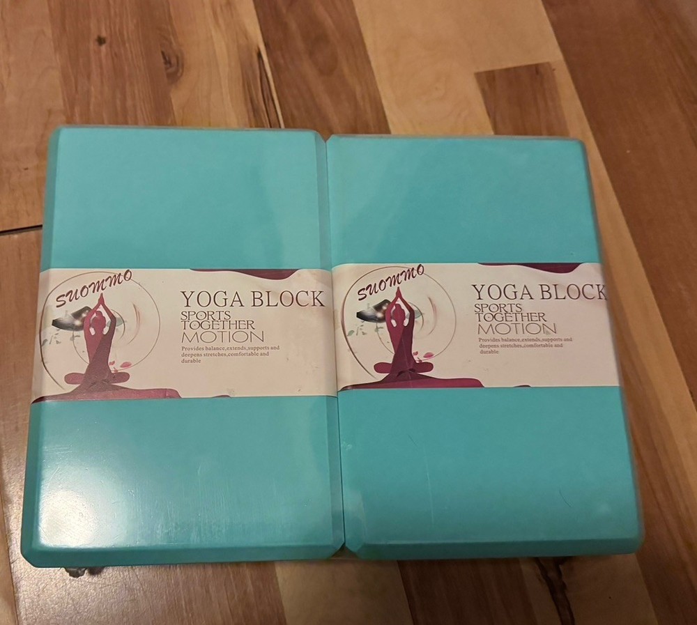Yoga Blocks 2 Pack – Premium EVA Foam for Yoga, Pilates, Meditation, and teal