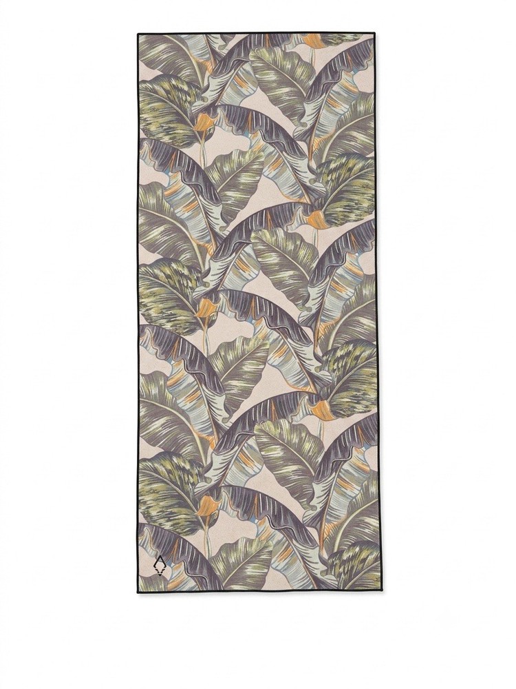 Nomadix Yoga Mat/Towel Size 70×29 Tropical Leaf Print Tribalism Multi-Color