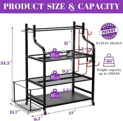 Yoga Mat Storage Racks Home Gym Storage Organizer Rack With Hooks and Wheels