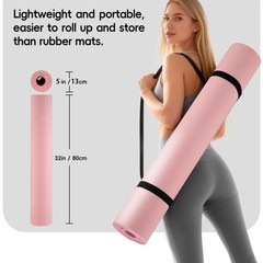 Extra Wide Yoga Mat 72″ x 32″, 6mm Non Slip TPE Exercise Mat with Carrying St…