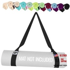 Yoga Mat Strap – 30+ Colors – Adjustable Mat Holder Sling Carrier 64 IN Black