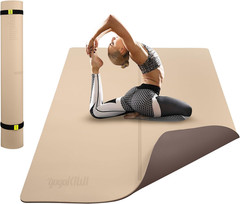 Large Yoga Mat (6’X4′) – 1/4″ & 1/2″ Thick Exercise Mats for Home Workout, Extra