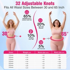 Fit Hoop Weighted Hula Pilates Circles, 32 Detachable Parts,Weight Loss Fitness