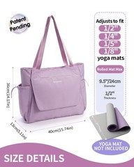 sportsnew Yoga Mat Bag Tote Yoga Gym Bags For Women Men with Waterproof Wet P…