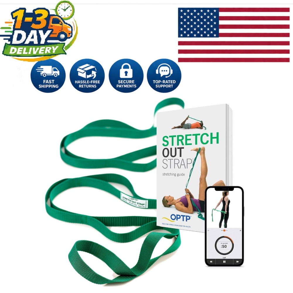 6′ Durable Stretching Strap for Flexibility & Mobility – Includes Exercise Guide