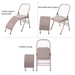 Yoga Auxiliary Chair with Lumbar Back Support for Iyengar Foldable Balance Tr…