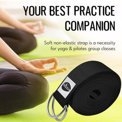 Yoga Strap & Mat Strap – 2 in 1 – Cotton – 6 Ft 8 Ft 10 Ft (30+ Colors) – Adjust