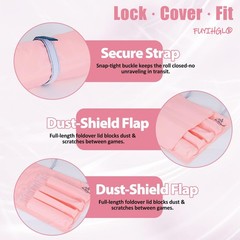 FUYIHGL® Mahjong Rack with Pushers Storage Bag – Roll & Go Pink Canvas Slee