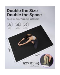 YOTTOY Large Yoga Mat (75 * 52 * 1/2inch),Extra Wide TPE Exercise M… Fast Ship