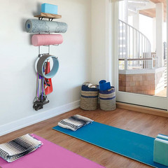 Yoga Mat Holder Accessories Wall Mount Organizer Storage Decor Foam Roller and T