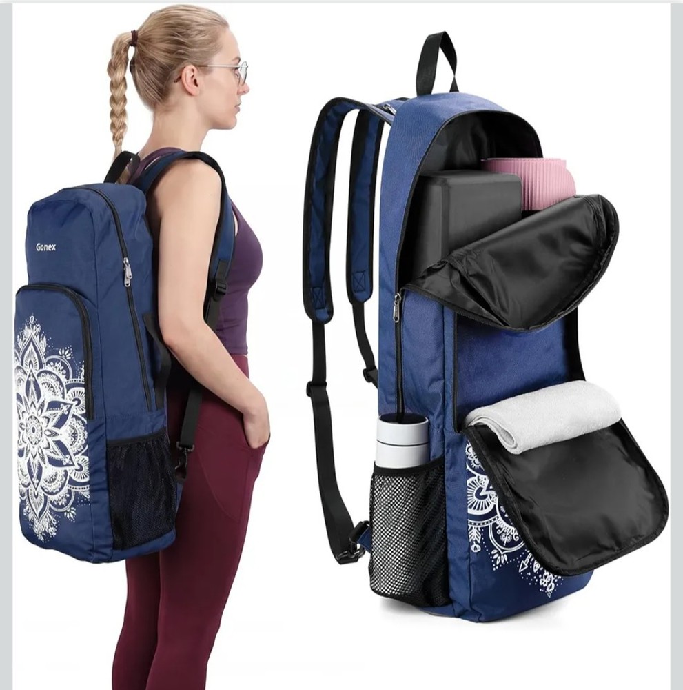 Large Gym Backpack with Wet Compartment – Yoga Mat Carrier, Dual Carry