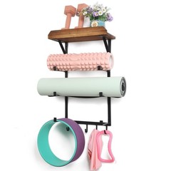 Yoga Mat Holder Wall Mount,17″ x 28″ Yoga Mat Rack Home Gym Accessories, Stor…
