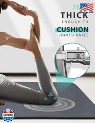 Yoga Mat Double-Sided Non Slip, 72” x 32” x 7mm – Extra Wide & Thick Yoga Mat