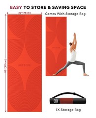 Extra Large Yoga Mat (84”×30”) – 1/3” Thick Double-Sided PVC Non-Slip Exer…