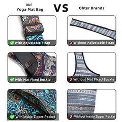 Yoga Mat Bag for Women with Large Size Pocket and Zipper Blue-Canvas