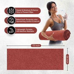 Yoga Towel-Ground and Grip Soft Yoga Mat Towel (73 in x 26 in) Sedona (Terrac…