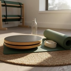2 Pieces Wooden Pilates Disc Posture Correction Pilates Rotation Board for