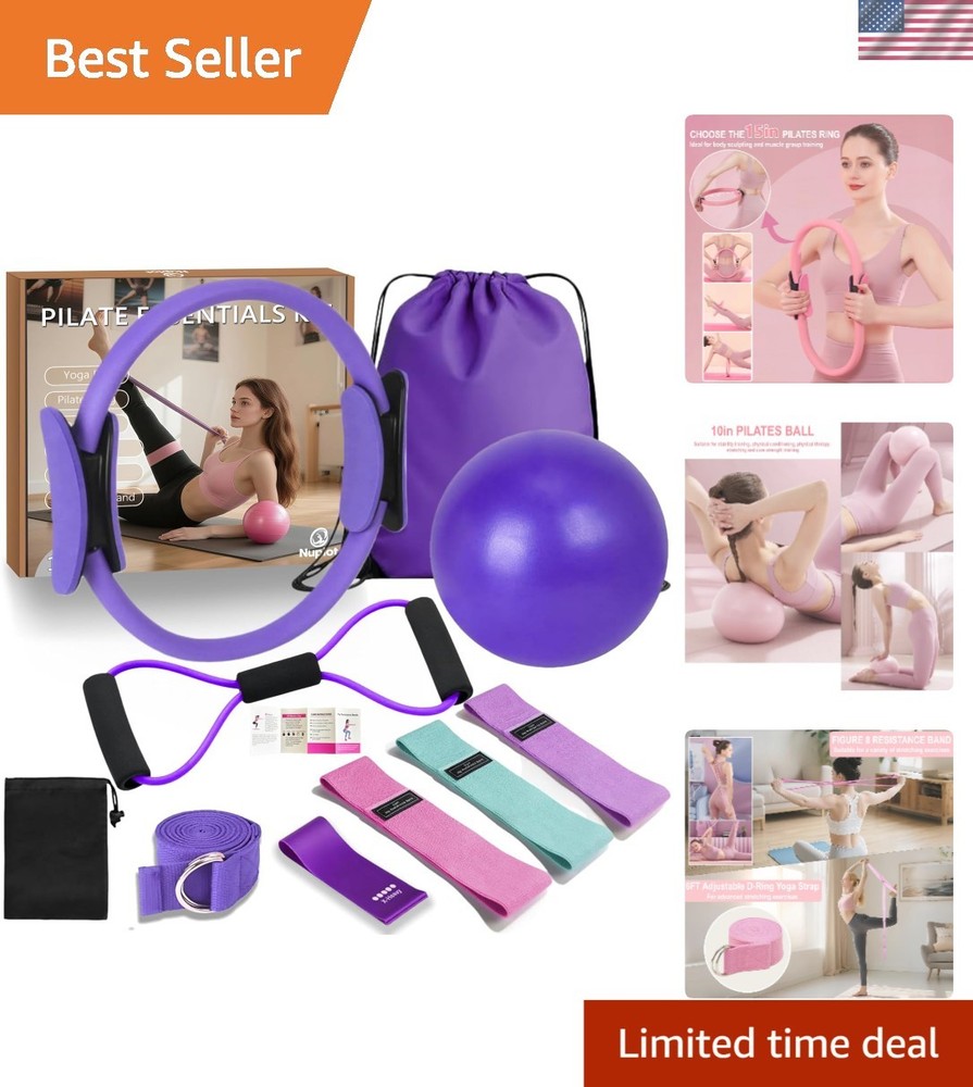 All-in-One Pilates Home Kit: Ring, Ball & Resistance Bands for Every Level
