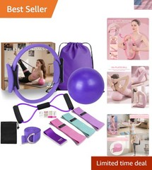 All-in-One Pilates Home Kit: Ring, Ball & Resistance Bands for Every Level