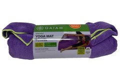 NWT Gaiam Stay-Put Yoga Mat Towel Purple