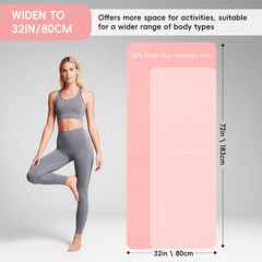 Extra Wide Yoga Mat 72″X 32″ – Non Slip TPE Exercise Mat for Home Workout, 6Mm H
