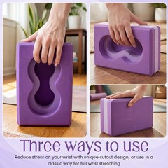 Yoga Blocks 2 Pack for Wrist Relief Yoga Blocks Wrist Support Set with Knee P…