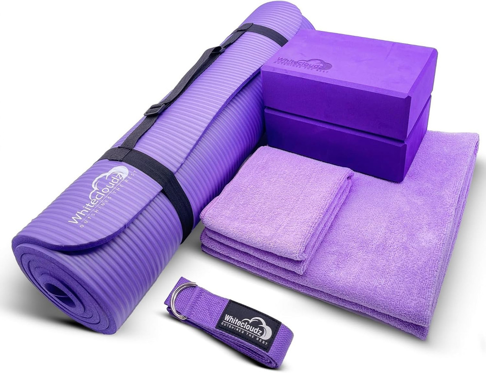 Yoga Kit, 7-Piece Yoga Mat Set for Home Workouts, Thick Yoga Mat, Yoga Blocks, S
