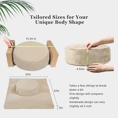 ellier Zafu & Zabuton Meditation Cushion Set – Buckwheat Hull & Memory Khaki