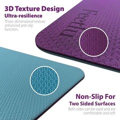 Yoga Mat with Strap – 10mm & 12mm Thick Yoga Mat, Non-Skid Dual Surface Wo