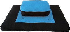 Zafu Zabuton Meditation Yoga Posture Exercise Cushion, Sit Kneel Turquoise Black