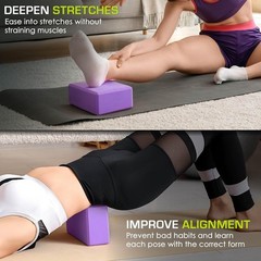 Flexible Yoga Blocks 4”x6”x9” – Lightweight EVA Set of 2 for Safe Alignment