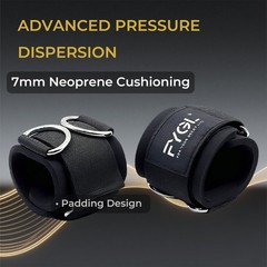 Adjustable Wrist Cuffs for Cable Machines – 7mm Neoprene Padded Straps with D…