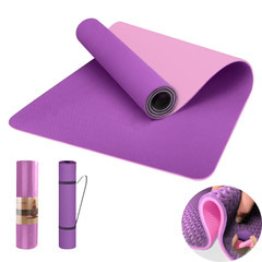 Yoga Mat 72 X 24” Exercise Mats 8Mm TPE Non-Slip Extra Thick High-Density Eco F