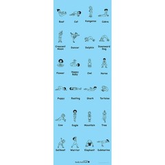 Kids Yoga Mat 24 Illustrated Poses 5mm Thick NonSlip 68×24 Inch Home School