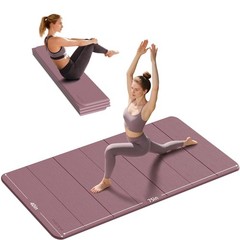 Foldable Yoga Mat thick- 2/5″ (10MM) TPE Non-Slip Design, Quick Fold，Easy Sto…