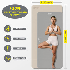 Foldable Yoga Mat Extra Thick & Large (74″ X 31.5″ X 0.32″), Double-Sided Non Sl