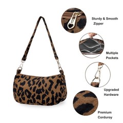 FITDON Small Shoulder Bag for Women, Corduroy Hobo Tote Handbag Clutch Purse …