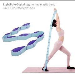 Digital Segmented Elastic Yoga Strap 115cm x 4cm Without Fastener Blue/Black