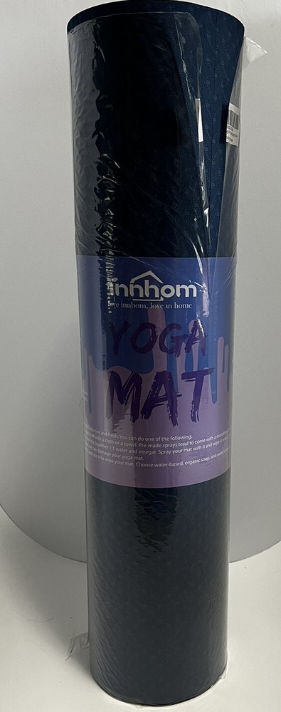 Innhom Dark/ Light Blue Yoga Mat 24” X 72” 1/3” Thick In Original Package
