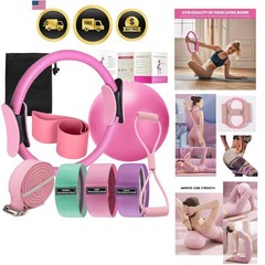 Pilates Set Home Equipment Fitness Kit with Ring Ball Resistance Bands