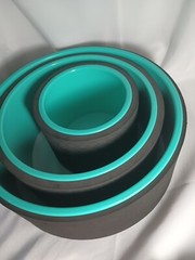 3 Pack Chirp Foam Roller Wheel for Back Pain Relief, Muscle Therapy – Black/Teal