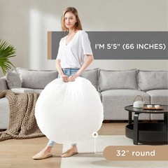 Codi Round Floor Pillow Insert 2 Sets, Large Thick Meditation Cushion, Circul…