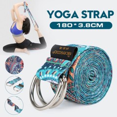 D-Ring Yoga Stretch Strap Training Belt Leg Fitness Exercise Gym Stretching Band