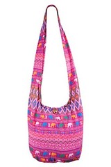 Tie Dye Sling Shoulder Bag Cotton Crossed body bag Large Aztec Sd Pink