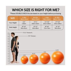Gruper Yoga Ball, Multiple Sizes Non Slip Exercise Ball for Workout… Fast Ship