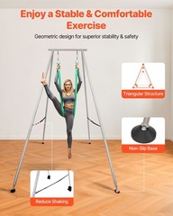 Aerial Yoga Stand 9.6ft, 551lb Triangular Structure, Chrome-Coated, Tool-Free