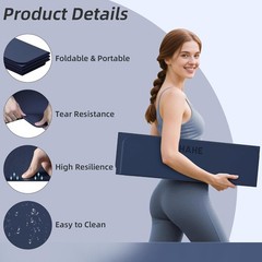 Foldable Yoga Mat,74″Lx32″Wx1/3″Thick,Folding Exercise Mat,Non-slip Wide Pila…